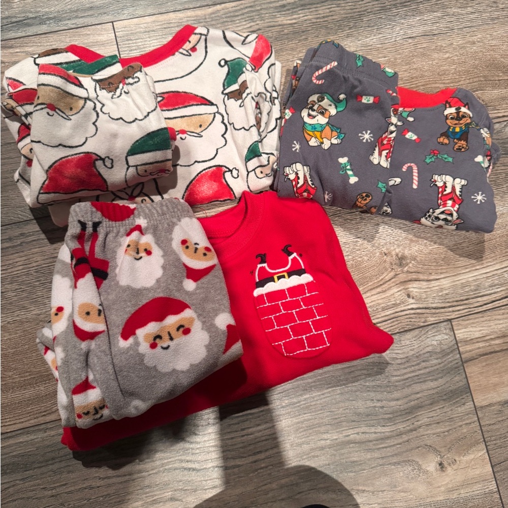 3 sets of toddler Christmas Pajamas size 2T